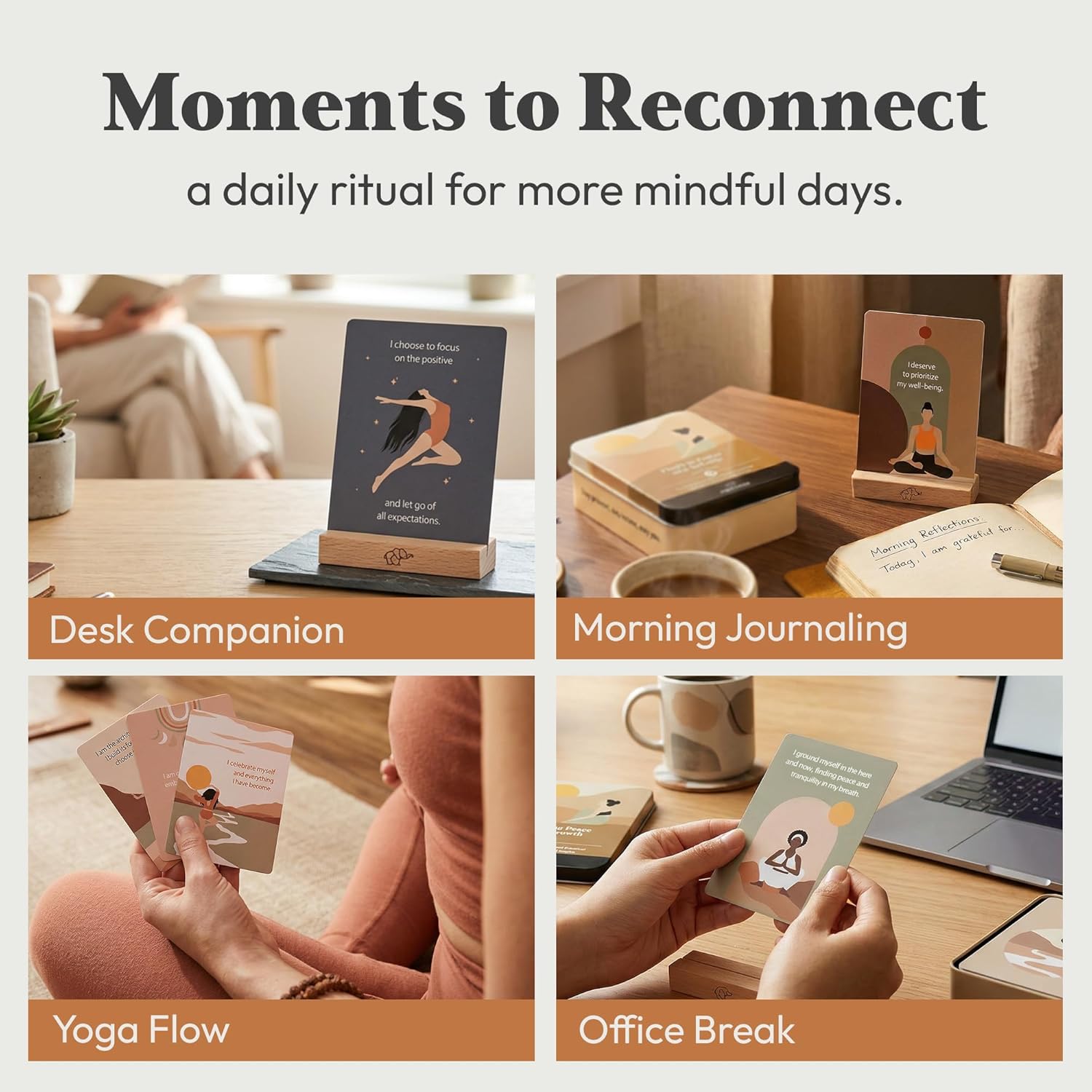 Daily Positive Affirmation Cards for Women - 50 Mindfulness Meditation Cards for Self Care in Tin Box with Wooden Stand - Motivational & Inspirational Gifts for Women, Best Friend, Sister - Image 4