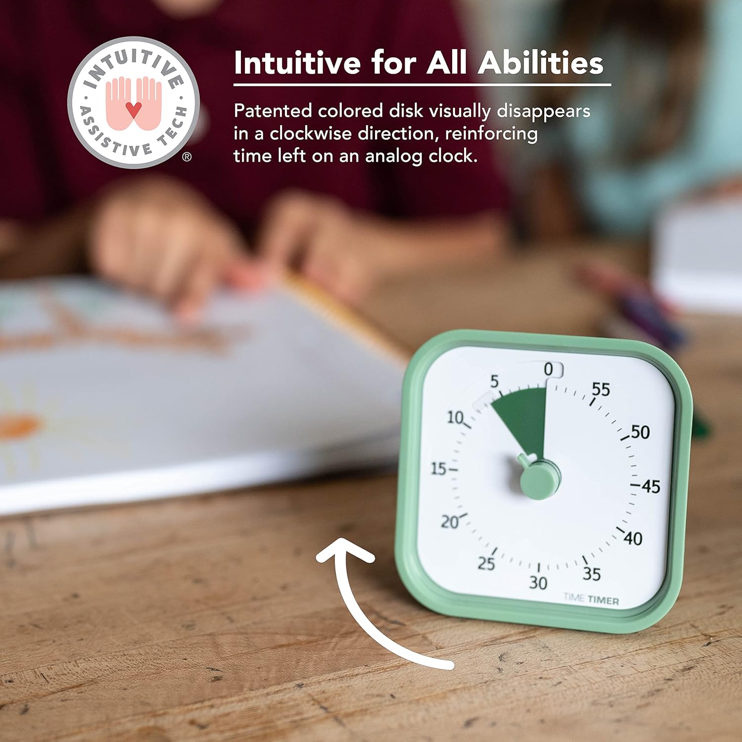 TIME TIMER Home MOD – 60-Minute Visual Timer, Home Edition, Silent Operation, for Homeschool Supplies, Study, Office & Meetings (Fern Green) - Image 4