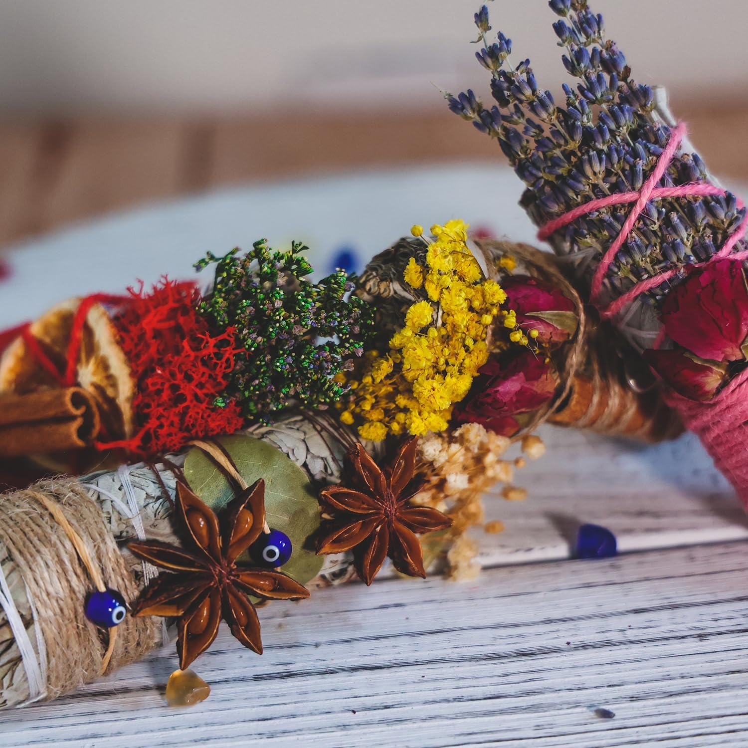 White Sage Smudge Sticks, Smudge Bundle Kit Alternative Spiritual Cleansing Sage Smudge Kit, Floral Sage Bundle Gift, Magical Smudge Stick, Herbal Cleanser, Home/Ritual Cleansing - Image 4