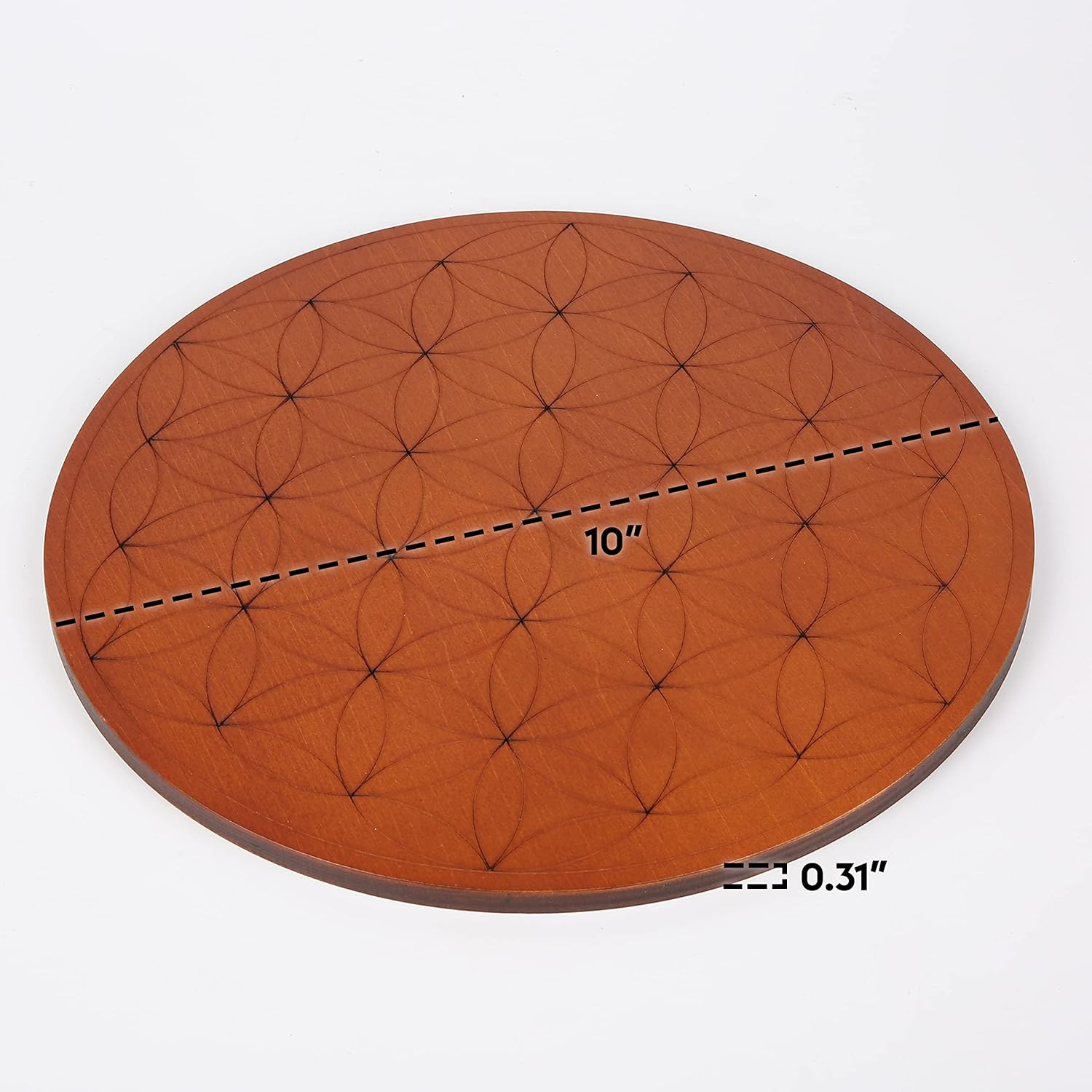 Crystal Grid Board for Stones - 10" Diameter Flower of Life Sacred Geometry Board - Amplify the Power of Your Crystals - Chakra Grid Plate, Altar Decor - Flor de la Vida - Image 2
