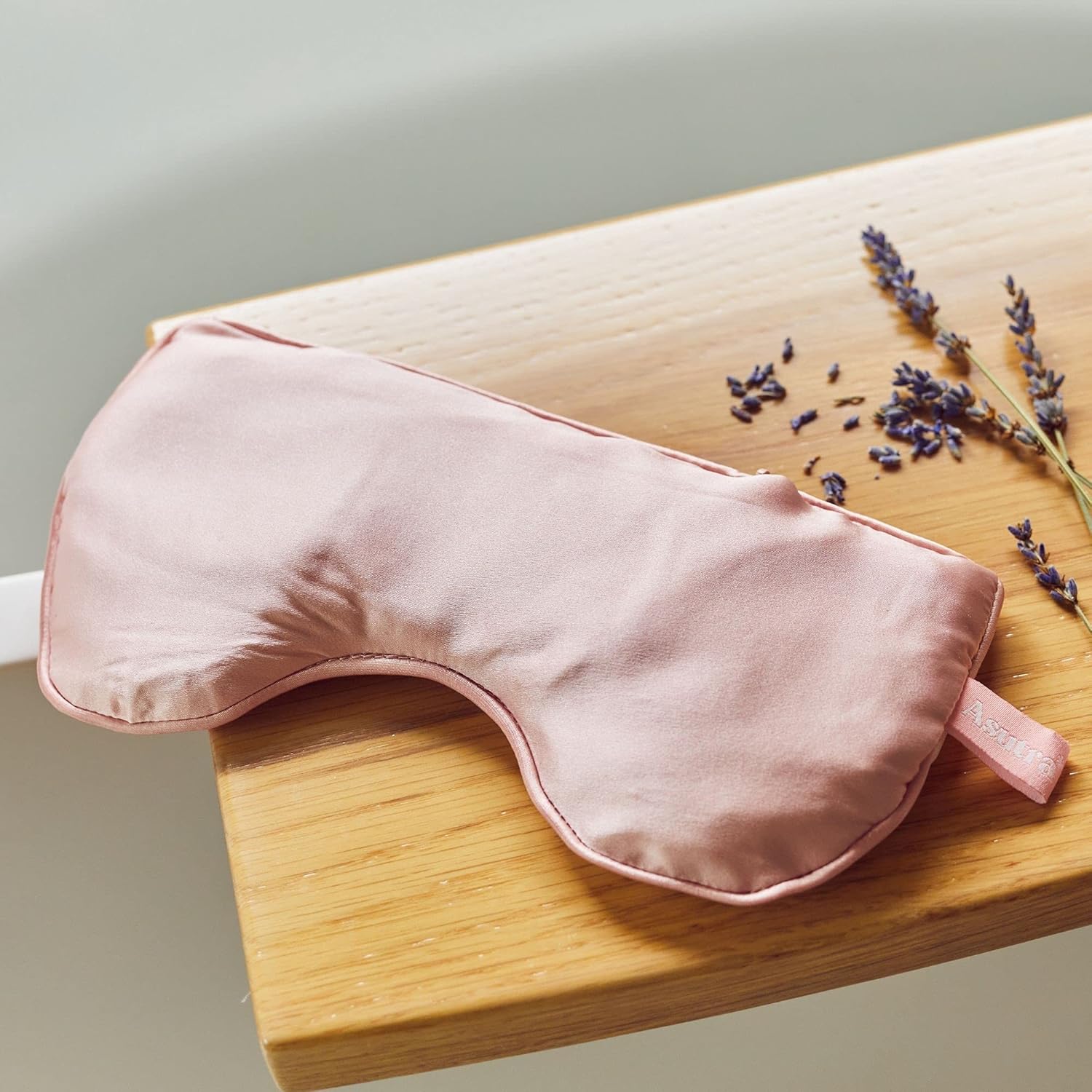 ASUTRA Silk Eye Pillow for Sleep, Light Pink - Filled w/Lavender Buds & Flax Seeds, Weighted Eye Mask, Meditation & Light Blocking Blindfold, Cooling Gel Mask Included - Image 8