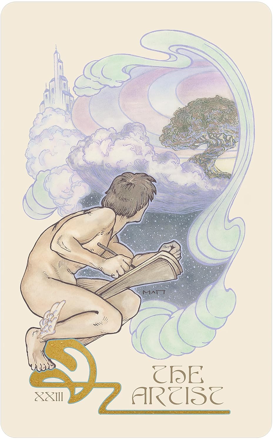 Ethereal Visions Illuminated Tarot Deck: Elegant 80-Card Art Nouveau Tarot Deck with Gold Foil, Full-Color 140-Page Guidebook, Hand-Drawn Illustrations – Ideal for Beginners & Collectors - Image 8