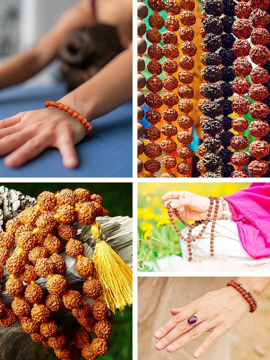 Mandala Crafts Rudraksha Bracelet for Women Men - Rudraksha Mala Bracelet - Rudraksha Beads Bracelet Tibet Beads Rudraksha Wrist Mala - Image 7