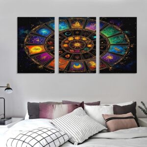 Boho Zodiac Star 3 Piece Canvas Wal...
