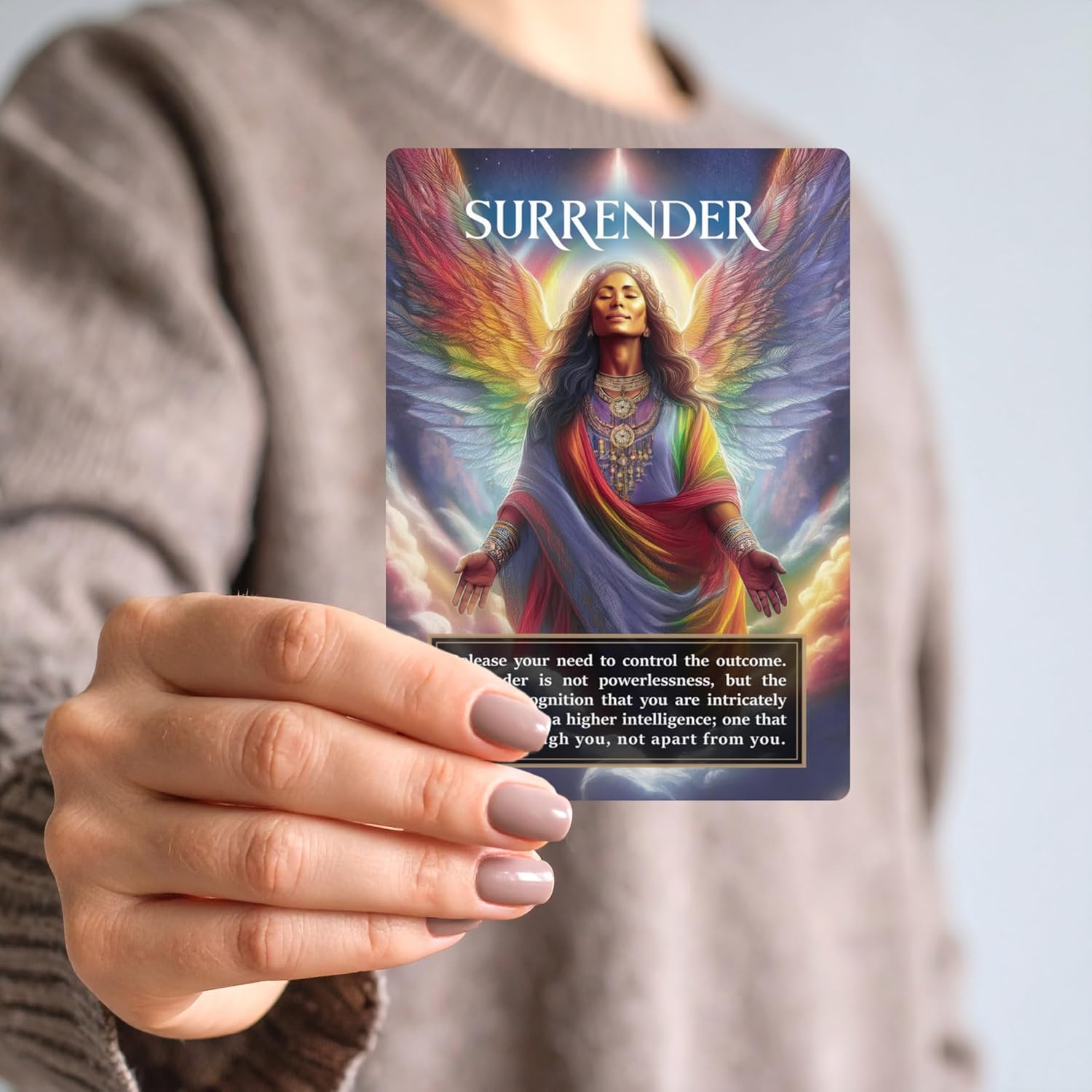 Angel Signs: A Divine Guidance Oracle with Angel Numbers by River Aether - Deck of 66 Inspirational Angelic Tarot Oracle Cards with Keywords and Meanings on Them - Image 6