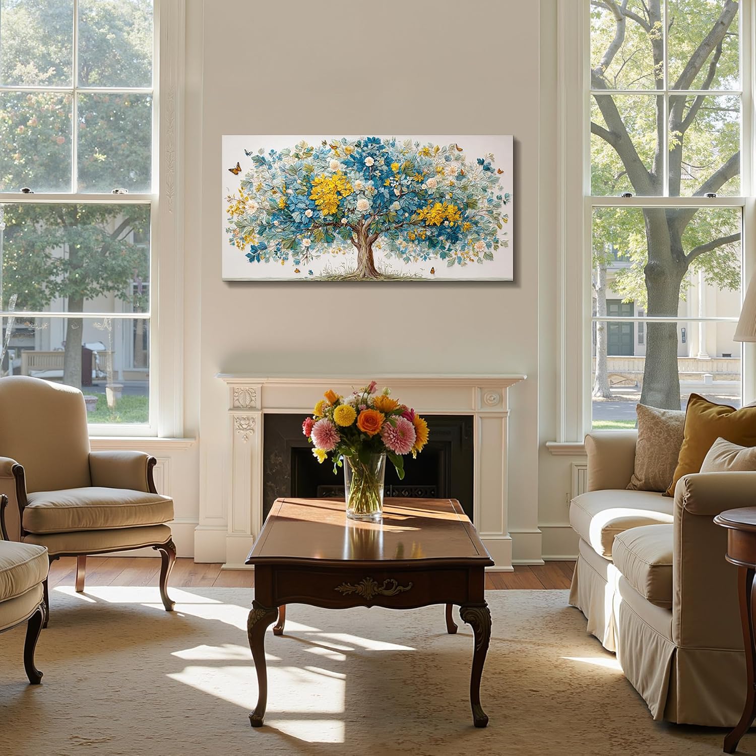 imjiayu Large Wall Art, Tree of Life Wall Art, Abstract Art Wall Decor, Nature Spiritual Tree Canvas Prints, Colorful Modern Paintings Wall Decor Living Room Bedroom Office Hallway Yoga Room 24"x48" - Image 7