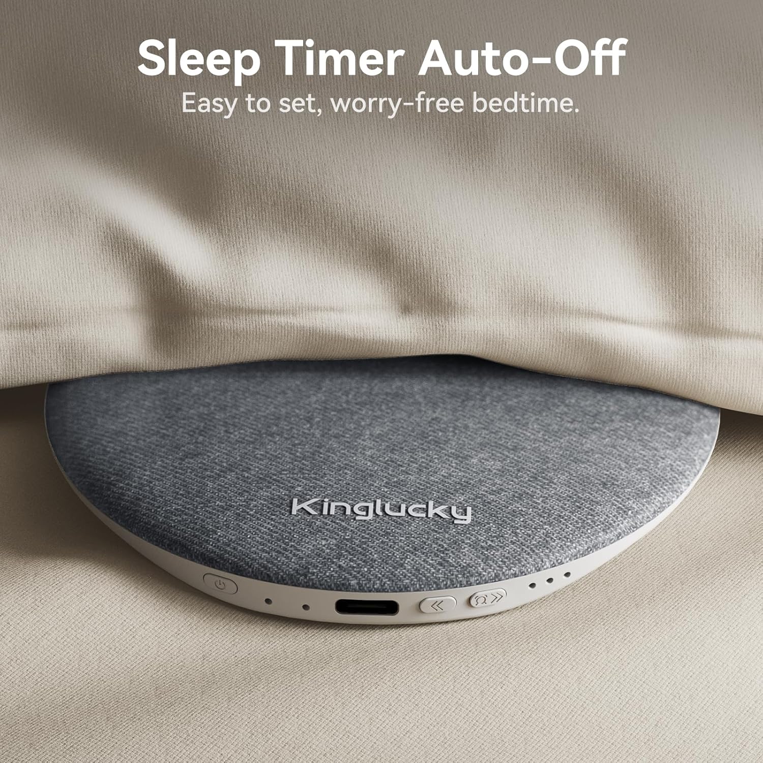 Kinglucky Pillow Speaker for Sleeping, Bluetooth Speaker Under Pillow with Built-in Pink Noise White Noise Sound Machine for Sleeping, White Noise Sound Machine with Sleep Pink Noise Music Grey - Image 7