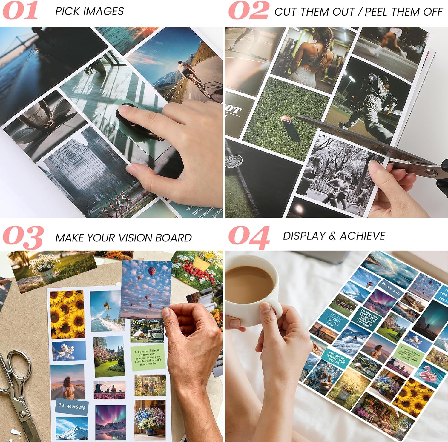 Sawnfay Vision Board Book - 2026 Vision Board Sticker Book, with Motivational Images & Quotes, Vision Board Kit & Supplies for Women - Image 3