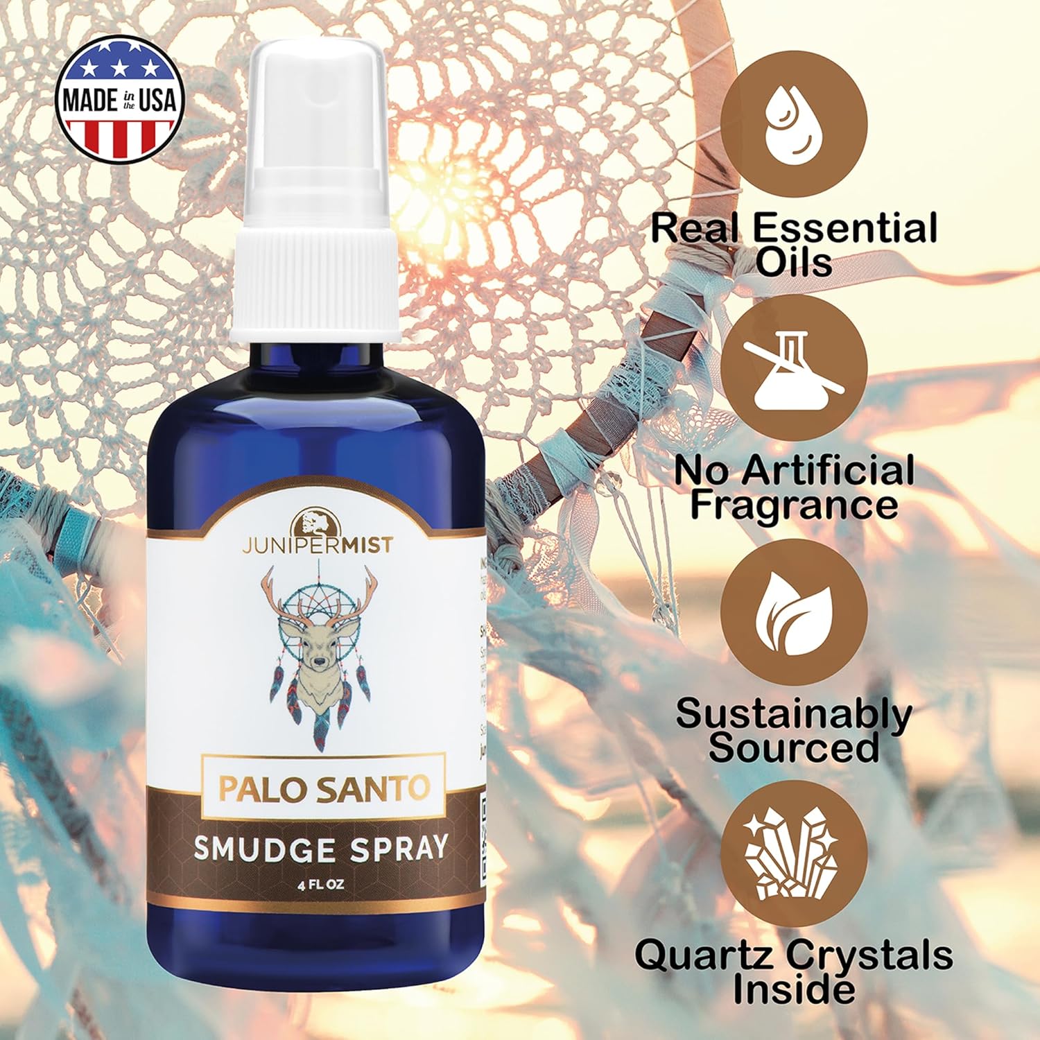 Palo Santo & Sage Smudge Spray (114ml), Palo Santo Essential Oil Spray for Cleansing Negative Energy, Spiritual Room Spray, Smokeless Smudge Spray, Aura Cleansing & Protection UK - Image 5