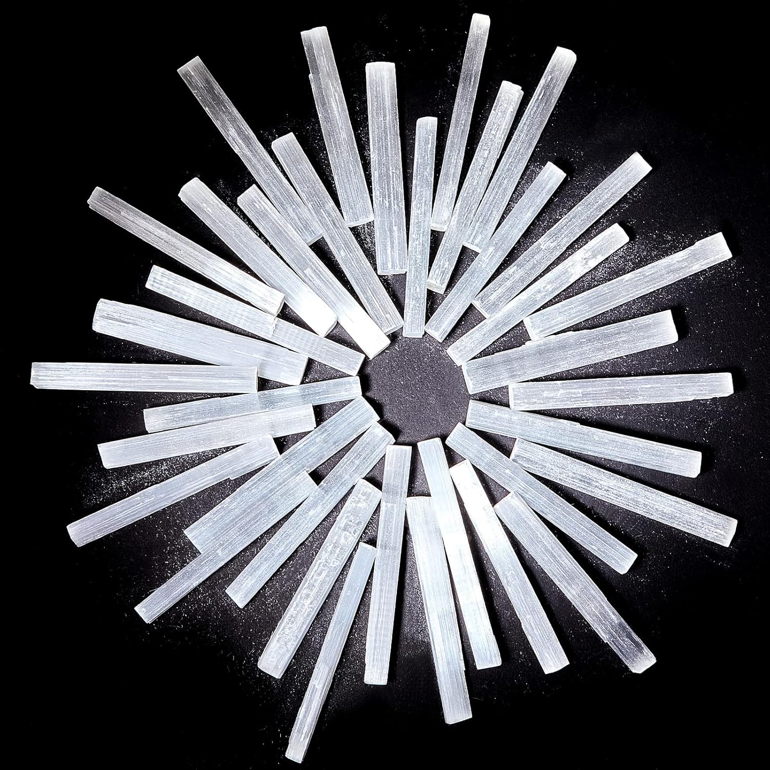 Tessco for you 36 Pieces 3.2 to 4 Inches Selenite Crystal Wands Selenite Sticks White Crystals and Healing Stones Spiritual Long Healing Crystals Stick for Reiki Energy Home Supplies