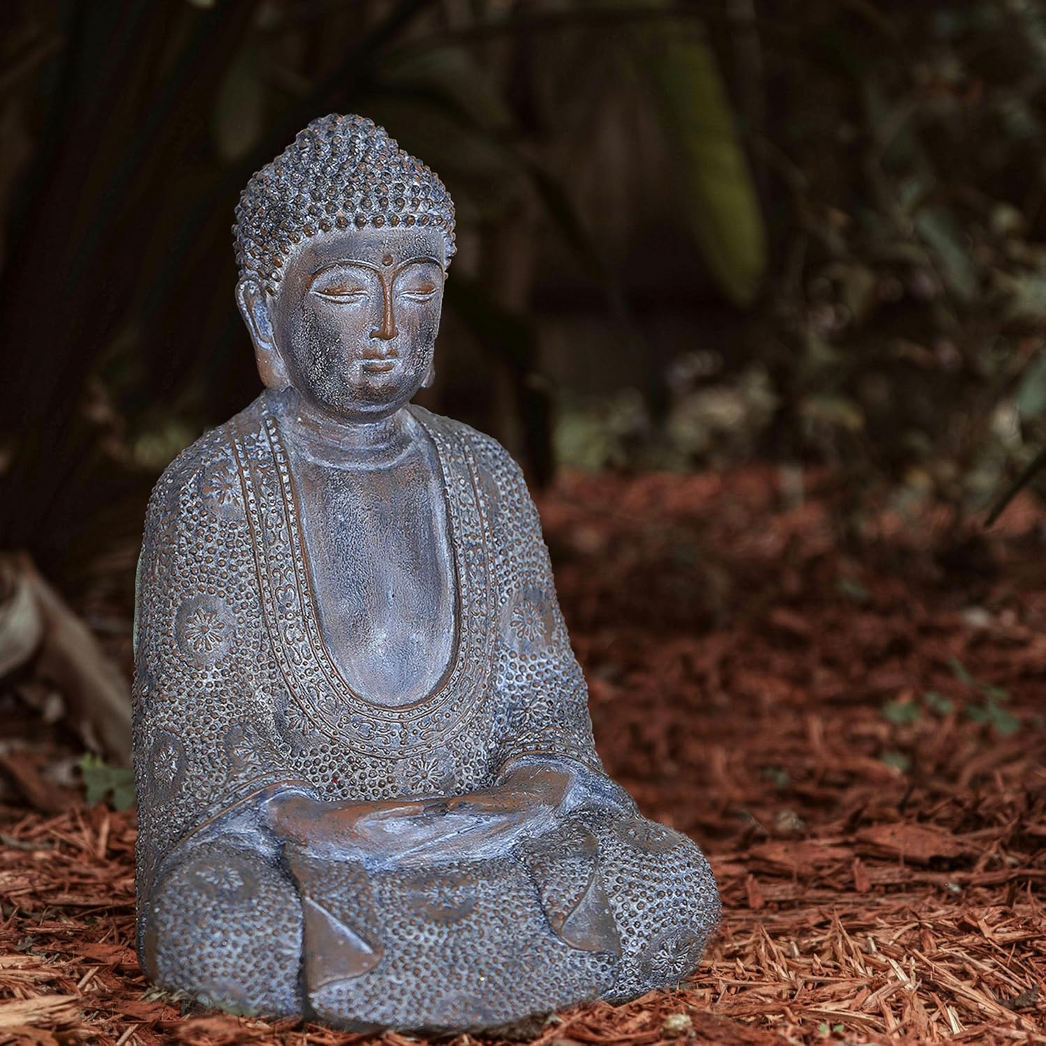 Buddha Statue Outdoor,Zen Garden Decor Buddha Sculpture for Home Meditation Decor Buda Decoration for Patio Desk Porch Yard Art Resin Decoration - Image 3