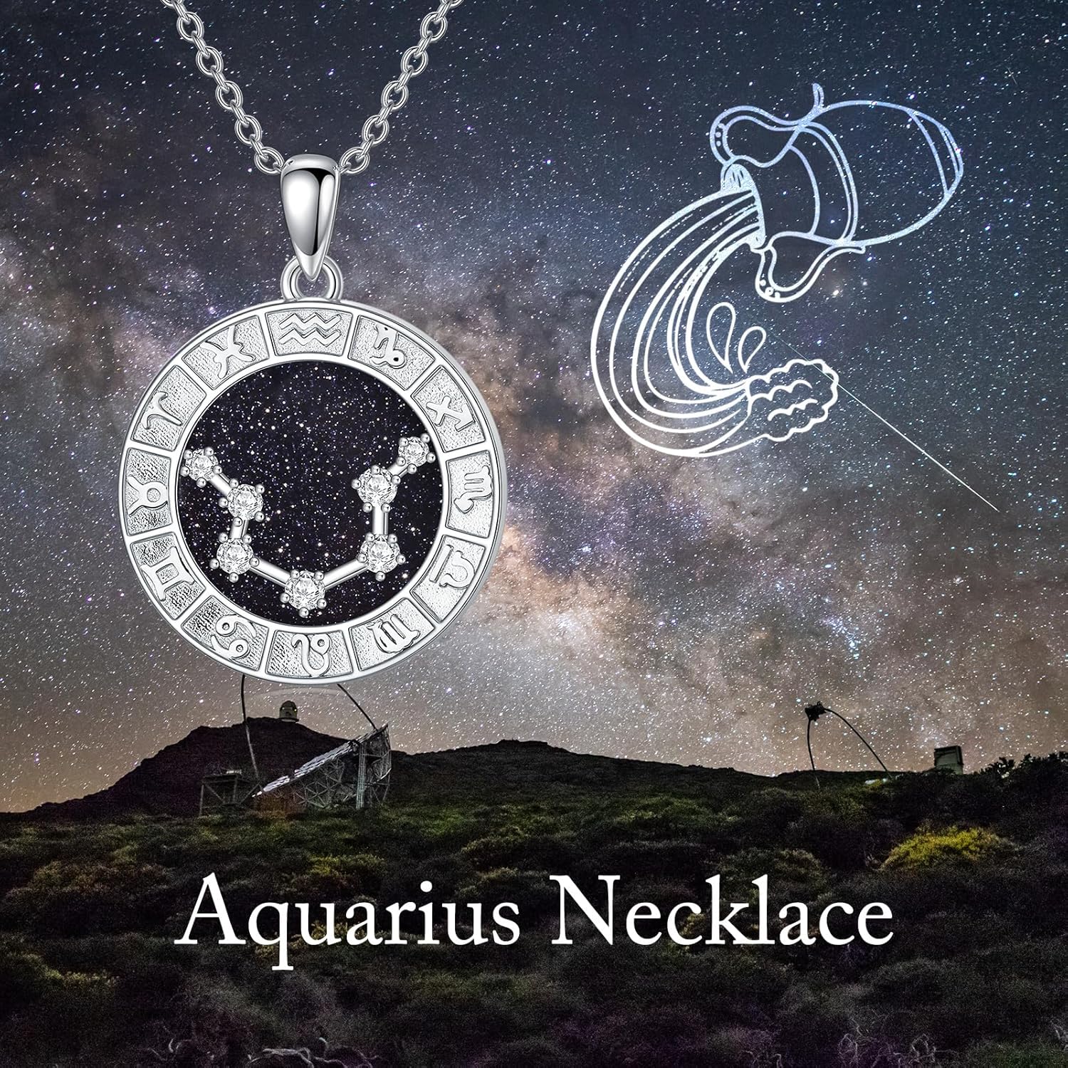 12 Zodiac Sign Necklace 925 Sterling Silver Constellations Pendant Necklace Jewelry Gifts for Women Men Friend Christmas Birthday,18+2 inch - Image 6
