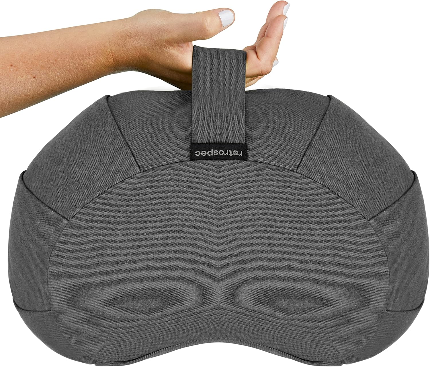 Retrospec Sedona Zafu Meditation Cushion with Buckwheat Hull Fill - Adjustable Yoga & Pilates Equipment Support - 17in Crescent Cotton Cover - Image 6