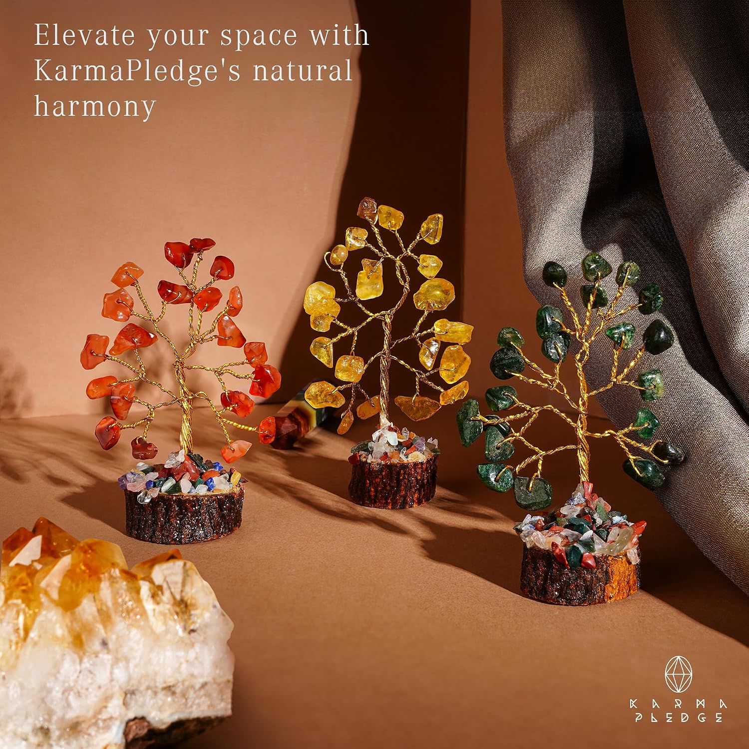 Crystal Tree Set of 12 Unique Birthday Gifts for Women, Sister, Mom, Home Office Decor, Shelf Desk Decoration for Positive Energy, Bring Good Luck, Money, Reiki Healing, Chakra Tree of Life Gift Sets - Image 5