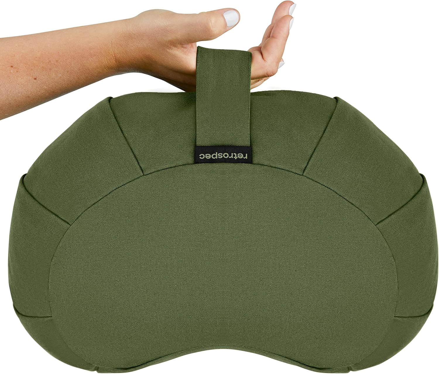 Retrospec Sedona Zafu Meditation Cushion with Buckwheat Hull Fill - Adjustable Yoga & Pilates Equipment Support - 17in Crescent Cotton Cover - Image 6