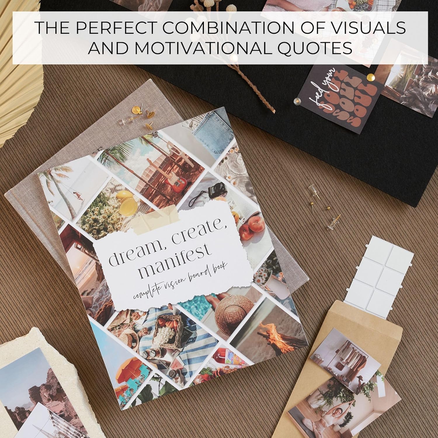 Inspirational Vision Board Kit – Complete Set with Vision Board Book & Felt Board, Motivational Pictures & Quotes to Map Your Goals & Dreams - The Perfect Supplies to Visualize Goal Setting & Success - Image 8