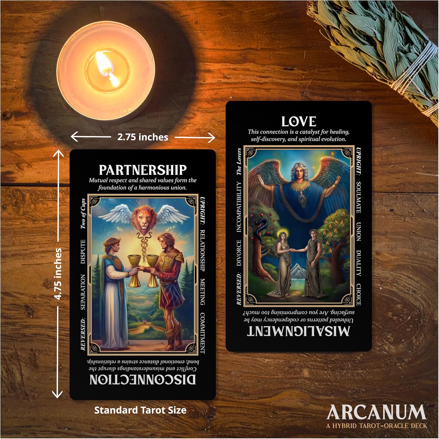 Arcanum: A Hybrid Tarot-Oracle Deck with Expanded Keywords by River Aether - 78 Tarot Cards with Meanings on Them for Beginners to Advanced Readers - Image 7