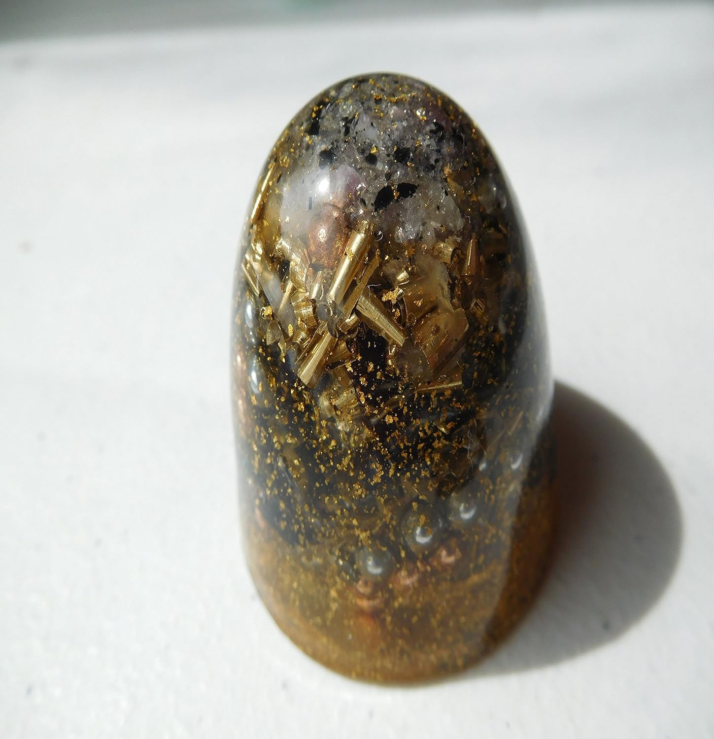 Prosperity 24K Gold Power Dome Tower Buster Crystal Orgone Generator Energy Accumulator 7.83/432/528Hz OM Chant Advance Harmonics Many Beautiful Ingredients!