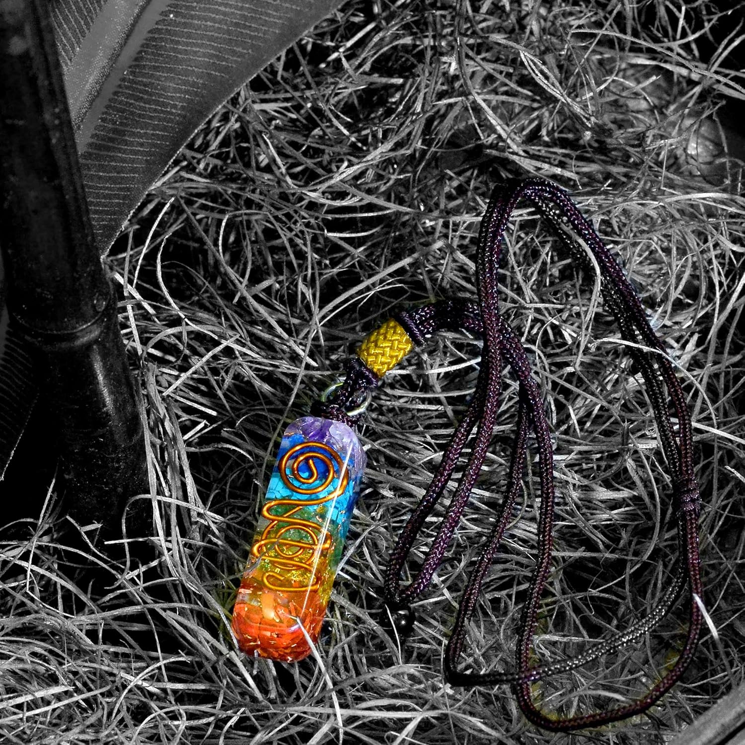 Orgonite Crystal Handmade Seven Chakra Pendant with Adjustable Cord - Orgone Healing Stone Necklace for Spiritual Balance, Meditation, Yoga, Reiki, Gift for Men and Women - Image 5