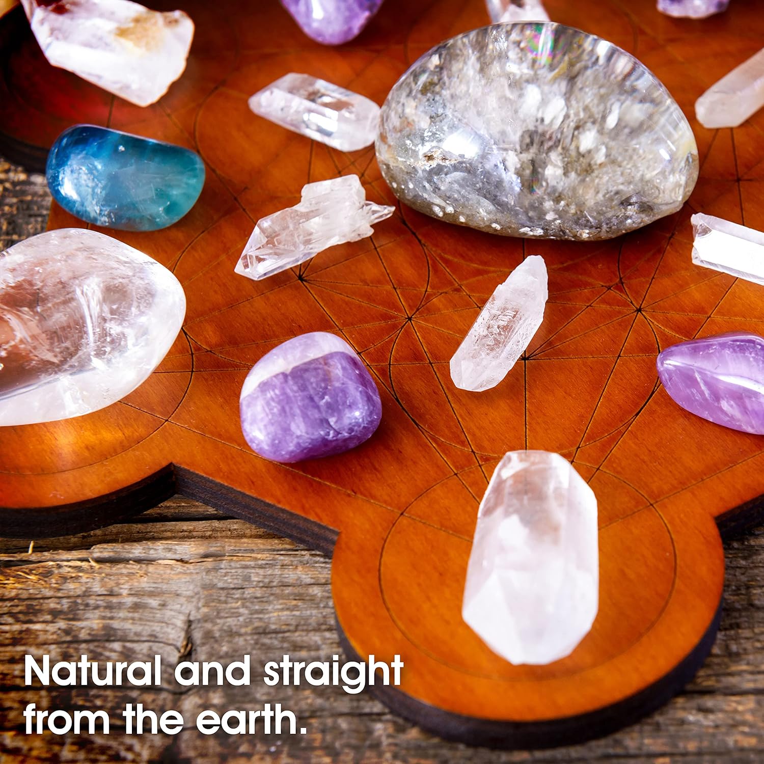 Crystal Grid Board for Stones - 10" Diameter Metatron's Cube Sacred Geometry Board - Amplify the Power of Your Crystals - Chakra Grid Plate, Altar Decor - Cubo de Metatron - Image 5