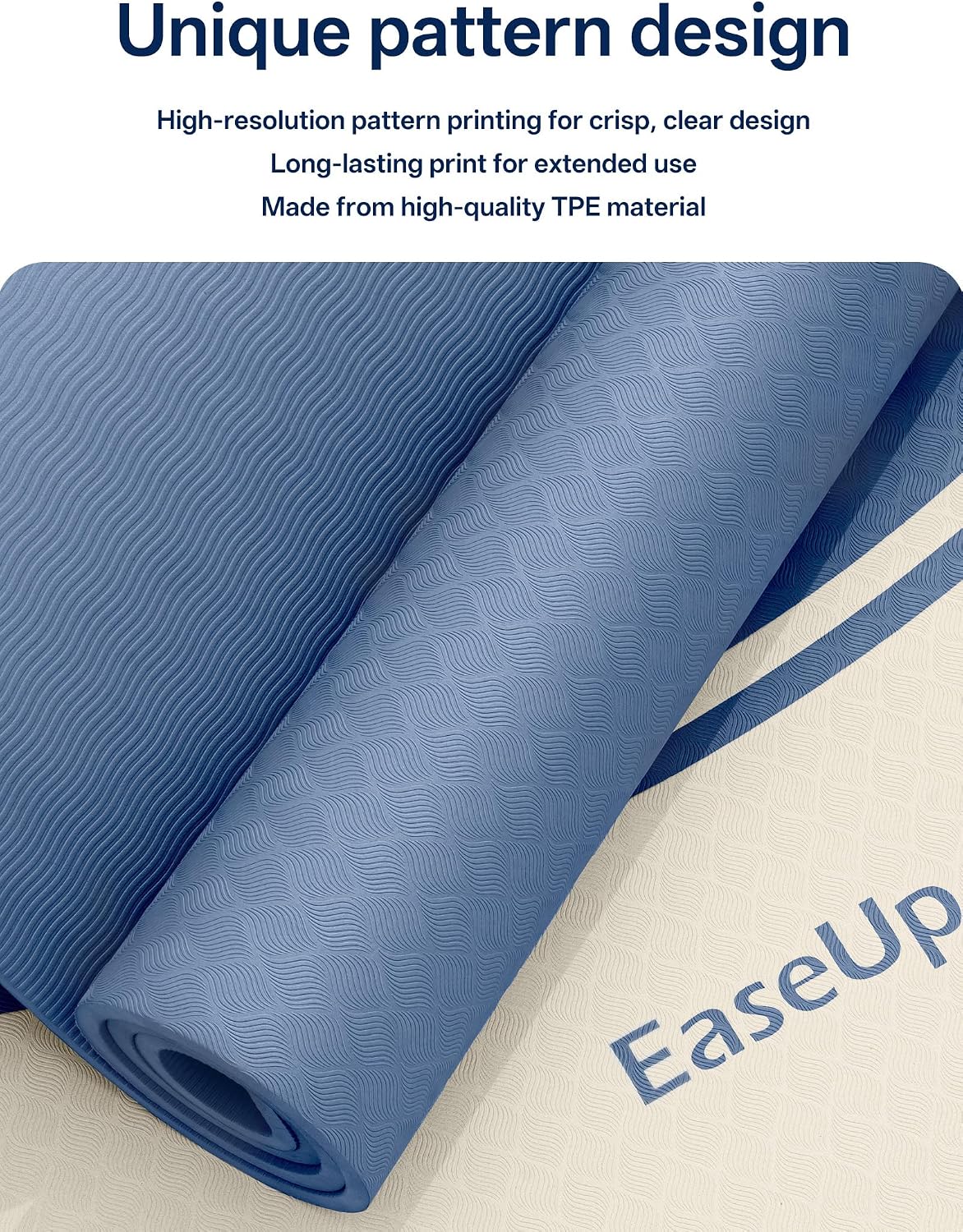 EaseUp Extra Thick Yoga Mat -2/5 inch (10MM), 72.8x31.5" Extra Long-Wide, Professional TPE Non-slip yoga mats for Yoga,Exercise, Workout,Pilates and Fitness, with strap - Image 3