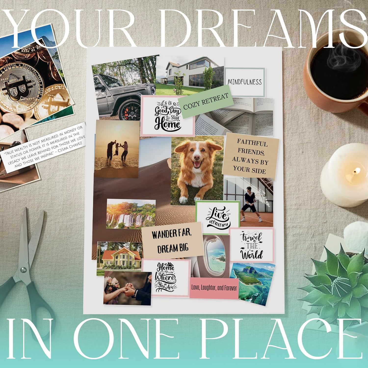 Planners with Purpose Vision Board Book 1,200+ Vision Board Images & Quotes - Goal Setting Vision Journal for Manifestation, Motivation & Lifestyle Inspiration - Law of Attraction Collage Supplies Kit - Image 5