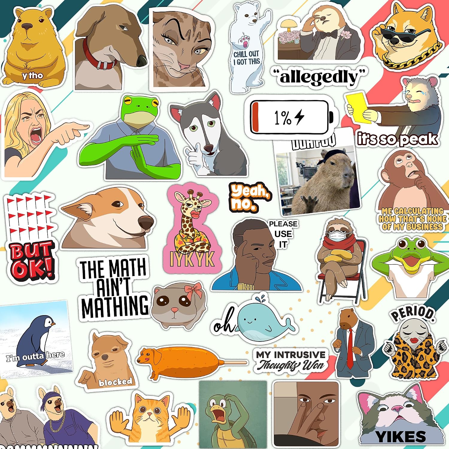 306pcs Funny Meme Vinyl Stickers Pack, Large Bulk Sticker for Laptop, Phone, Water Bottles, Computer Cars... Vine Sticker Decal DIY Décor for Bumper Accesory - Image 2