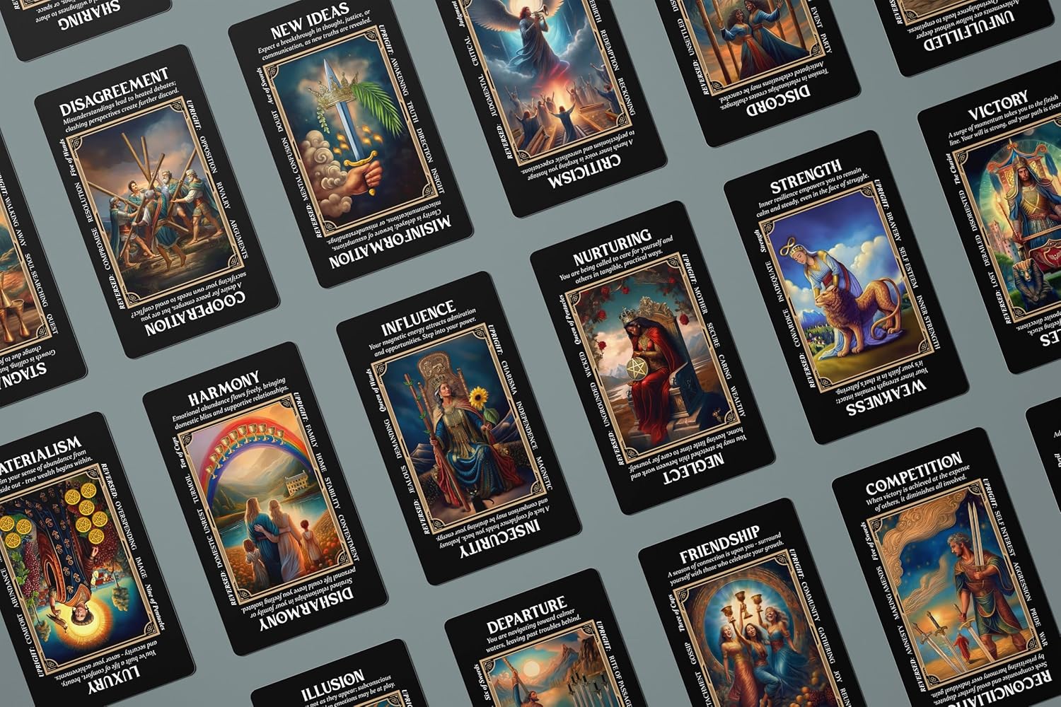 Arcanum: A Hybrid Tarot-Oracle Deck with Expanded Keywords by River Aether - 78 Tarot Cards with Meanings on Them for Beginners to Advanced Readers - Image 8