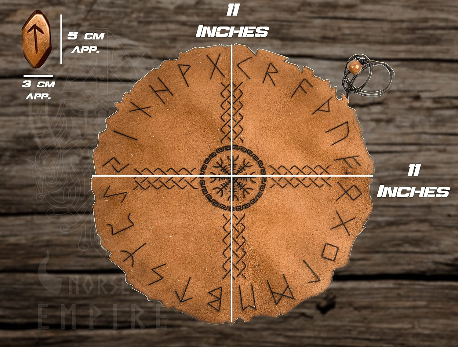 Viking Rune Divination Set Includes a Premium Leather Divination mat and Genuine Bone Elder Futhark runestone Pieces - Image 3