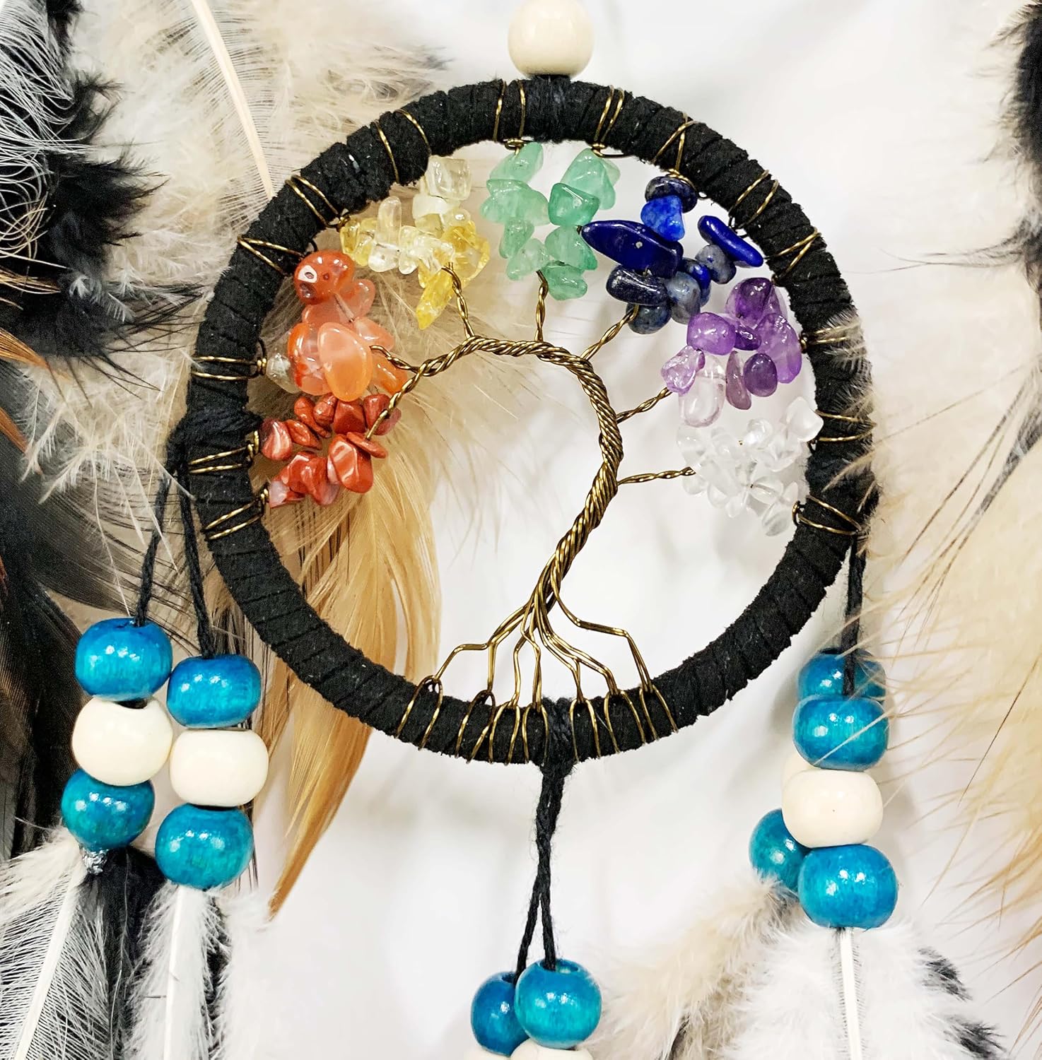 Large Dream Catchers for Bedroom Adult Brown Boho Dream Catcher Wall Decor Tree of Life Suncatcher Hanging for Boys Teen Room Decor Dorm Living Room Hanging Decoration Festival Gifts - Image 4