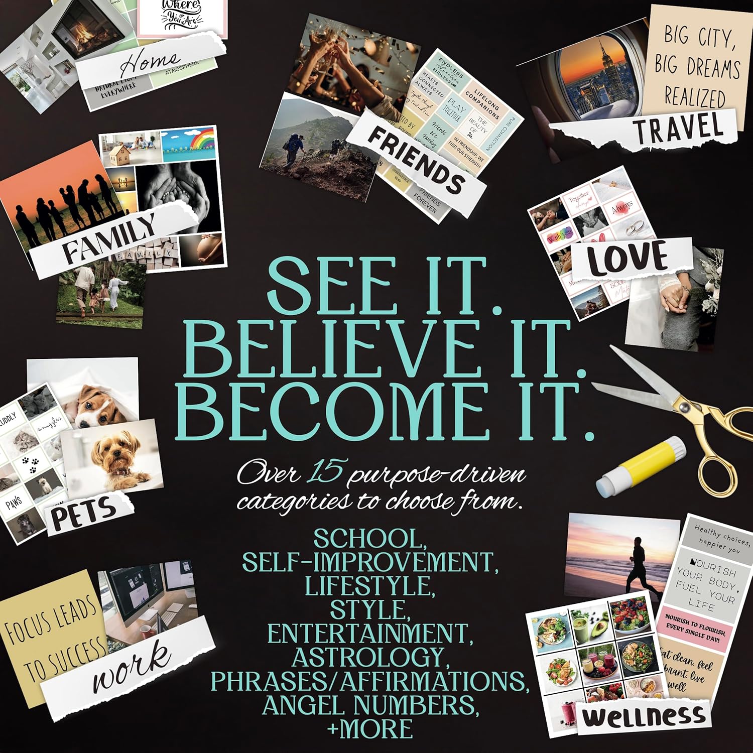 Planners with Purpose Vision Board Book 1,200+ Vision Board Images & Quotes - Goal Setting Vision Journal for Manifestation, Motivation & Lifestyle Inspiration - Law of Attraction Collage Supplies Kit - Image 2