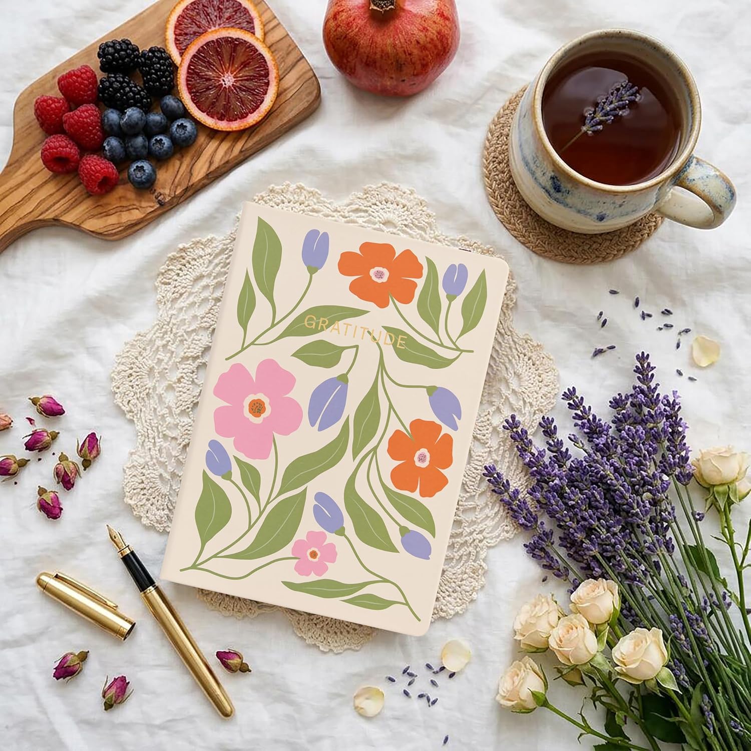 And Per Se Gratitude Journal – 5 Minute Daily Practice for Women with Prompts & Quotes – Undated Mindfulness & Happiness Notebook (Botanical Floral) - Image 2