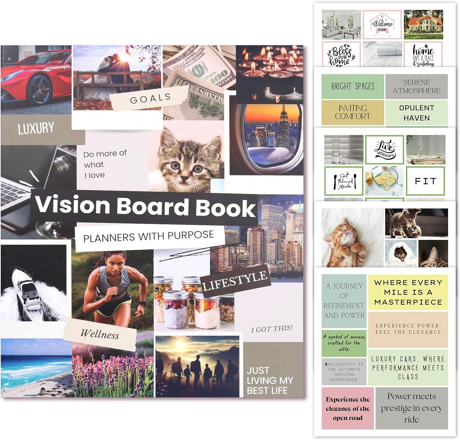 Planners with Purpose Vision Board Book 1,200+ Vision Board Images & Quotes - Goal Setting Vision Journal for Manifestation, Motivation & Lifestyle Inspiration - Law of Attraction Collage Supplies Kit - Image 7