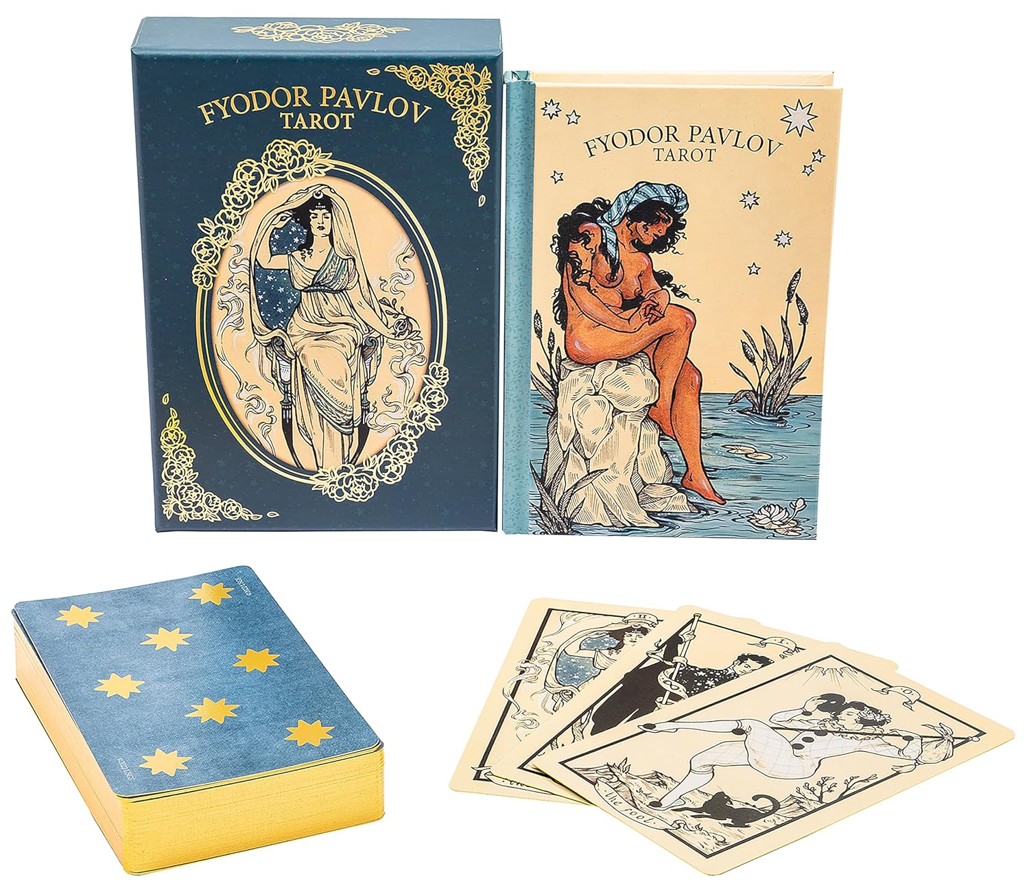 Fyodor Pavlov Tarot: Inclusive, Hand-Painted 78-Card Deck with Gold Gilt Edges & Linen Finish – Includes 172-Page Hardcover Guidebook - Image 2