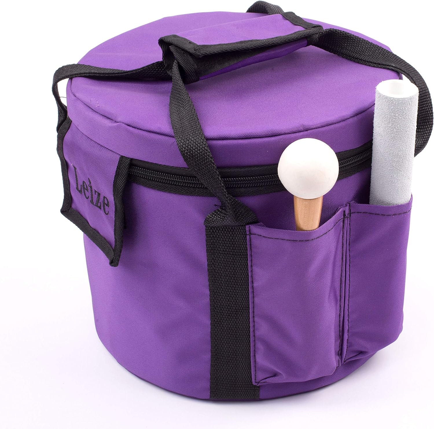 Leize Quartz Crystal Singing Bowl F Note Heart Chakra White 8" with Heavy Duty Carrying Case Suede Striker - Image 5