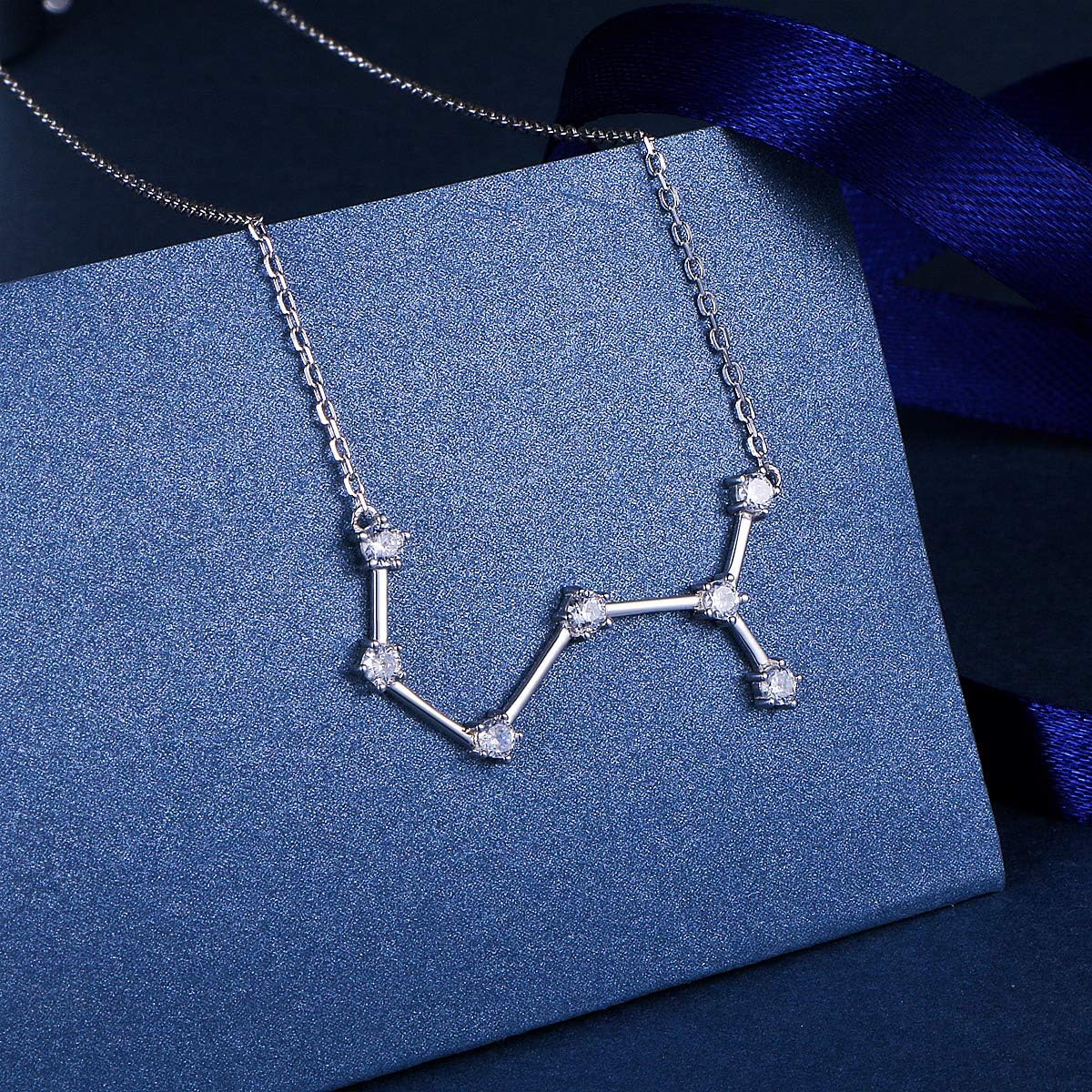 925 Sterling Silver CZ Astrology 12 Constellation Horoscope Sign Astrology Zodiac Star Necklace Birthday Jewelry for Women,18-20 inch - Image 3