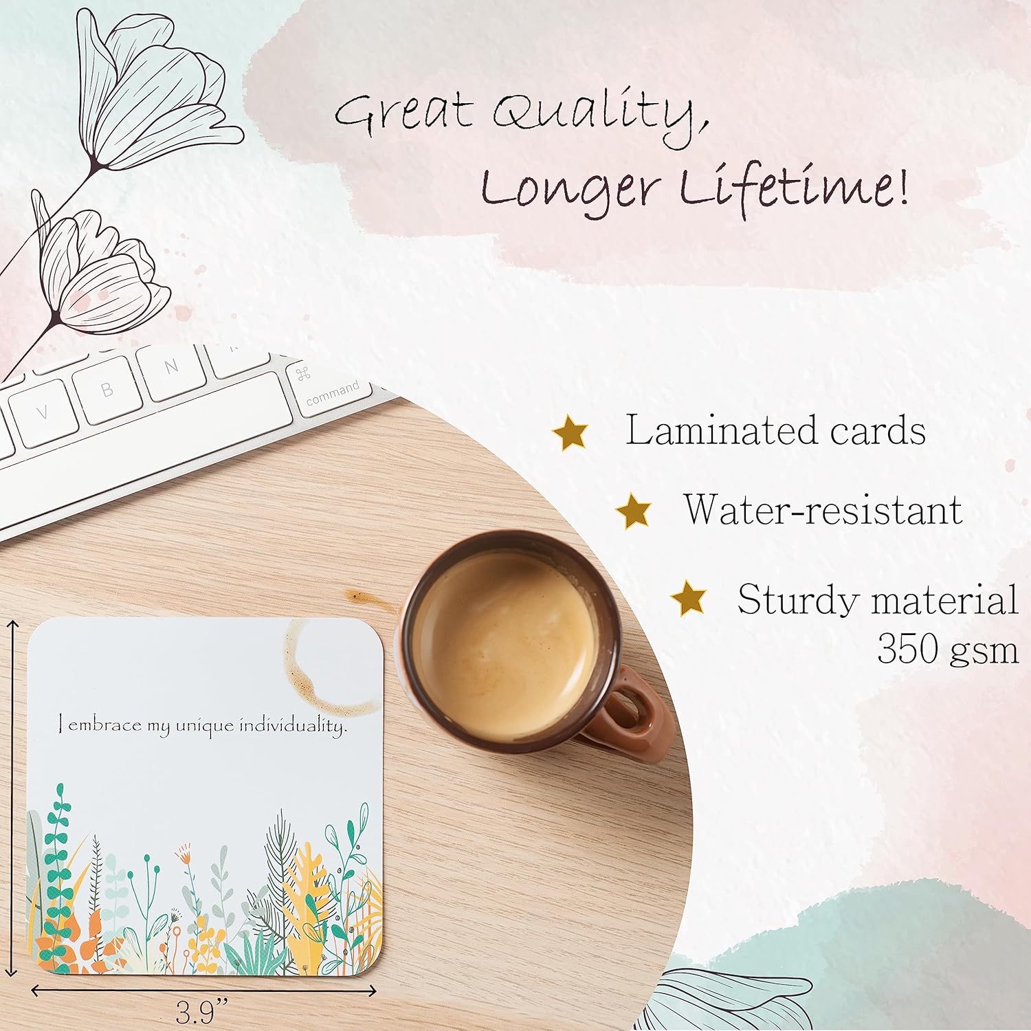 Ariond Happier Me - Daily Positive Affirmation Cards For Self Love | Inspirational Messages | Unique Artwork | Intentional Gift for Mindfulness, Meditation, Yoga, Gratitude, Women & Spirituality - Image 3