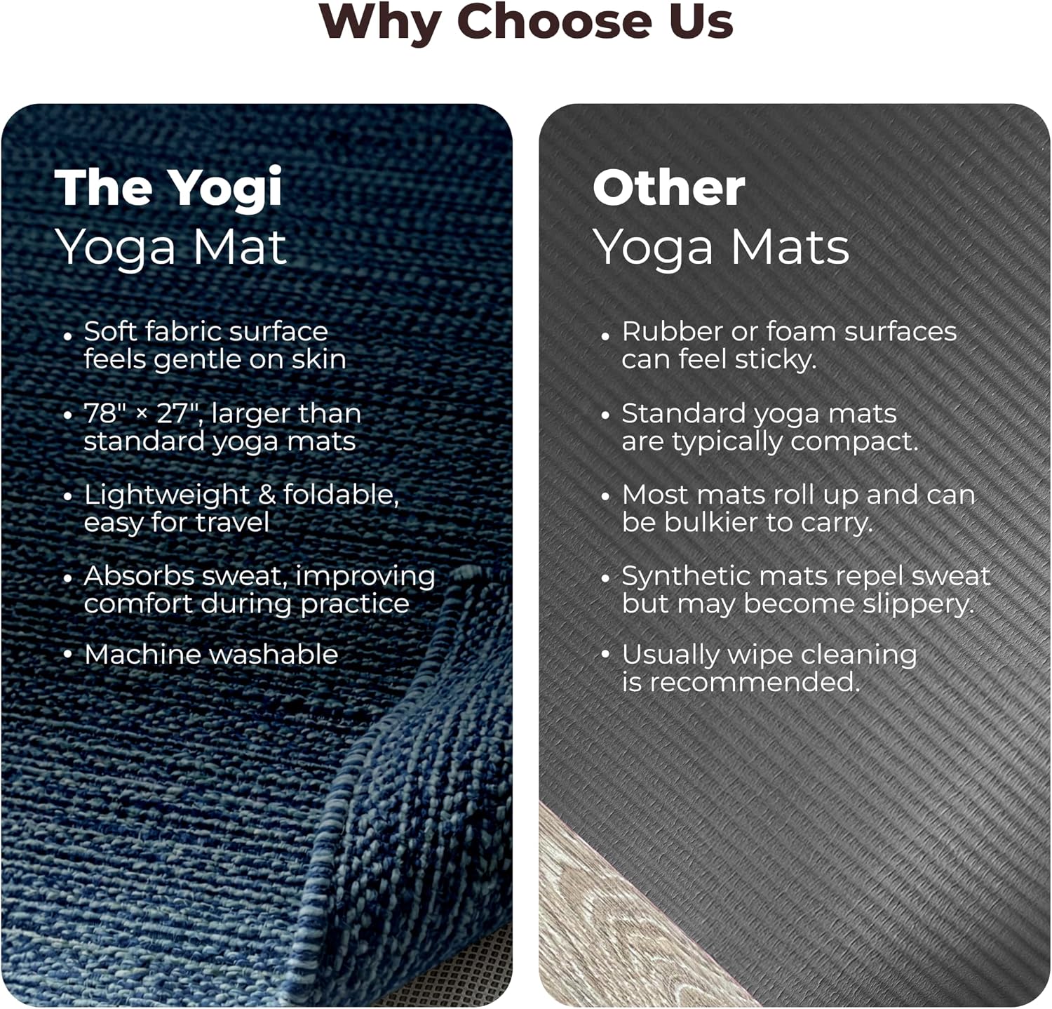 Live Well 360 Handmade Organic Cotton Yoga Mat - Non-Toxic, Chemical-free and All Natural Cloth Yoga Mat - Exercise, Workout, & Fitness Rug - Woven Material - Absorbent & Washable - 78" x 27" - Image 5