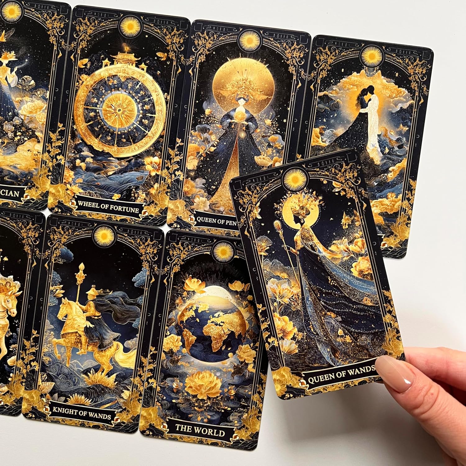 Celestial Tarot Deck, Unique Tarot Cards for Beginners with Blue Gold Edge, Divination and Spiritual Divination Tool - Image 3