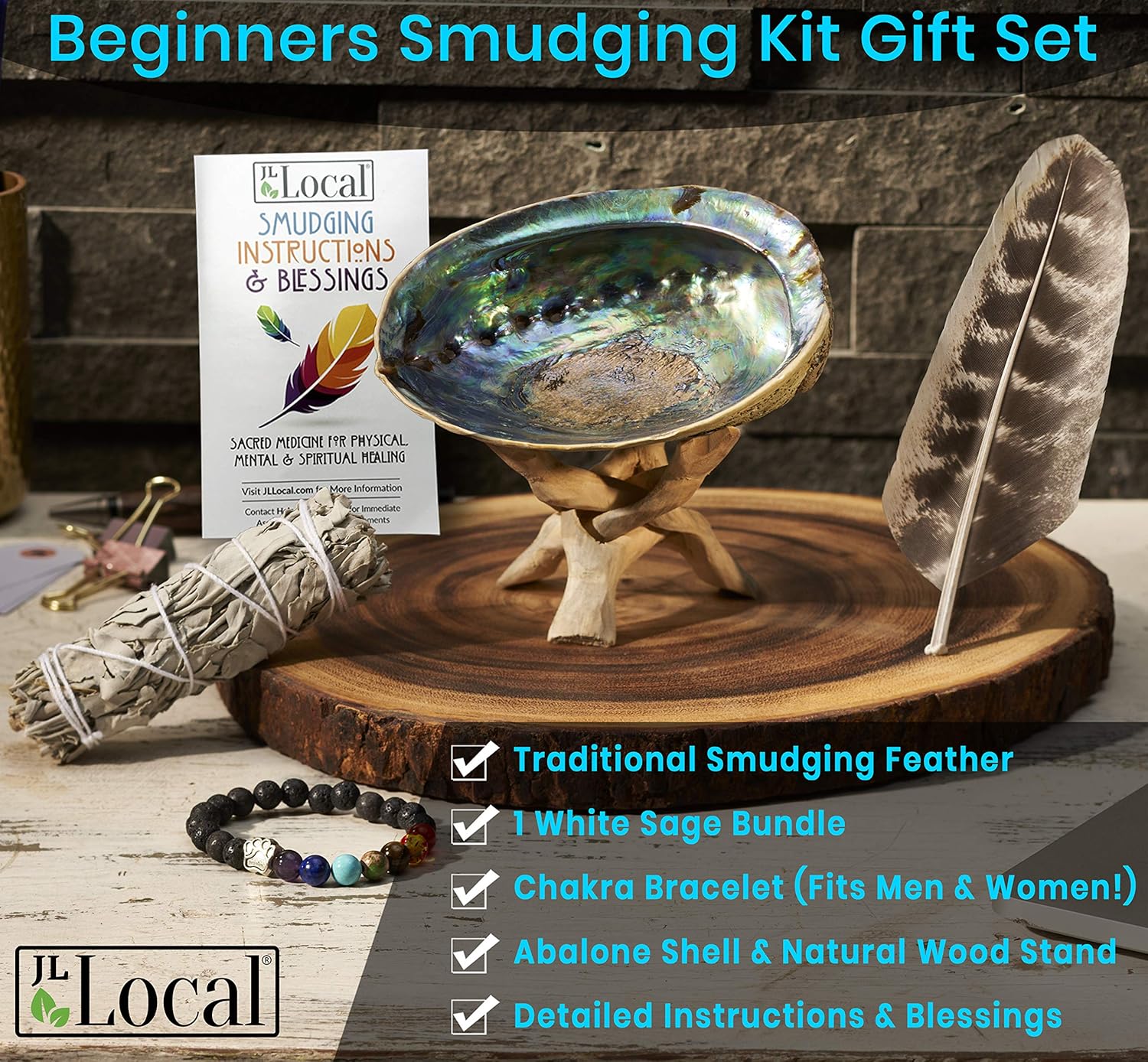White Sage Smudging Kit Smudge Stick Gift Kit | Instructions & Blessings Included, Beginner's Kit - Image 4