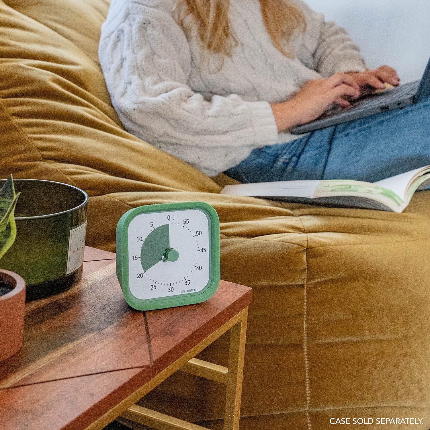 TIME TIMER Home MOD – 60-Minute Visual Timer, Home Edition, Silent Operation, for Homeschool Supplies, Study, Office & Meetings (Fern Green) - Image 5