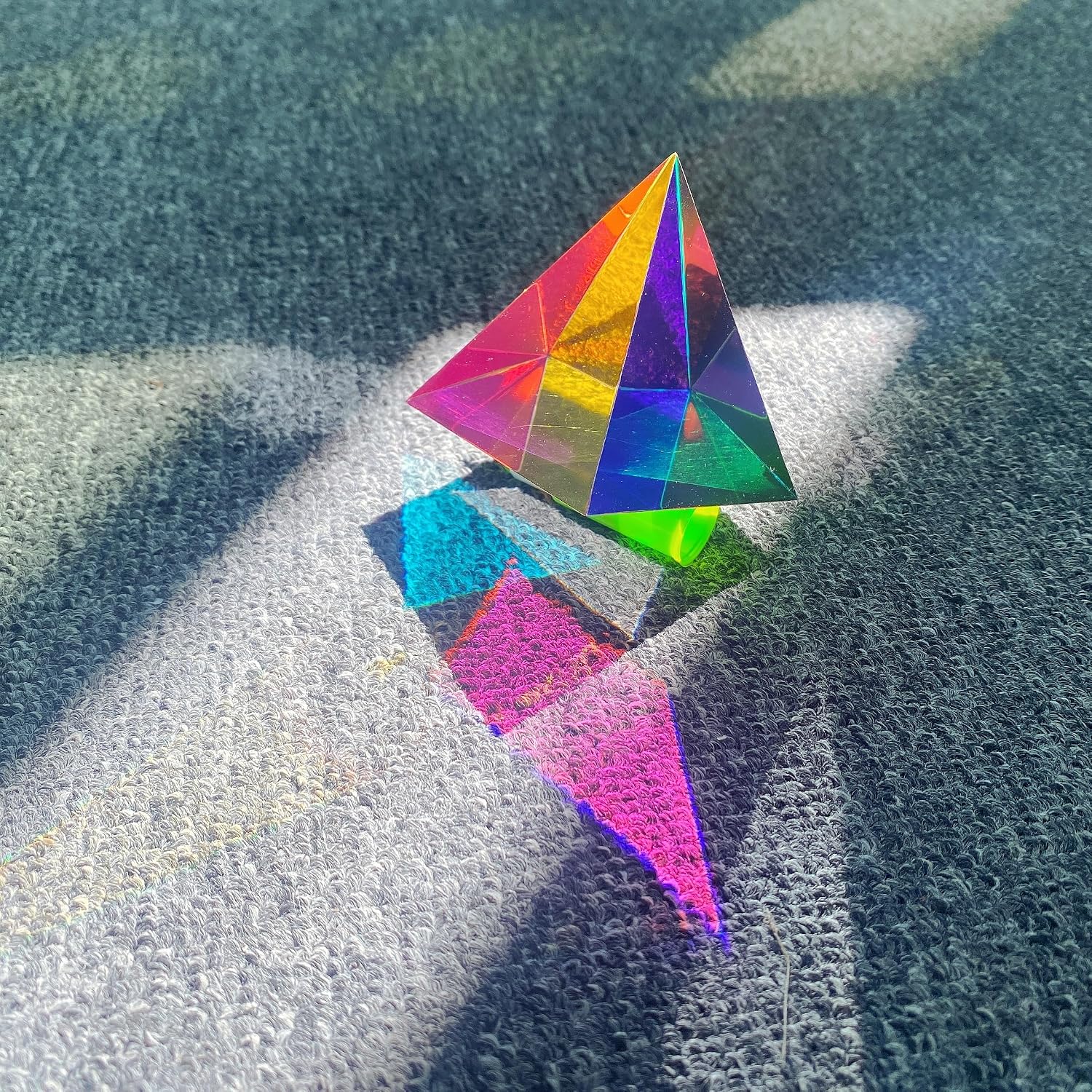 CMY Cube Original Pyramid (60mm),Crystal Sun Catcher Prism for Home or Office décor Gifts,Optical Color Cube - Image 5