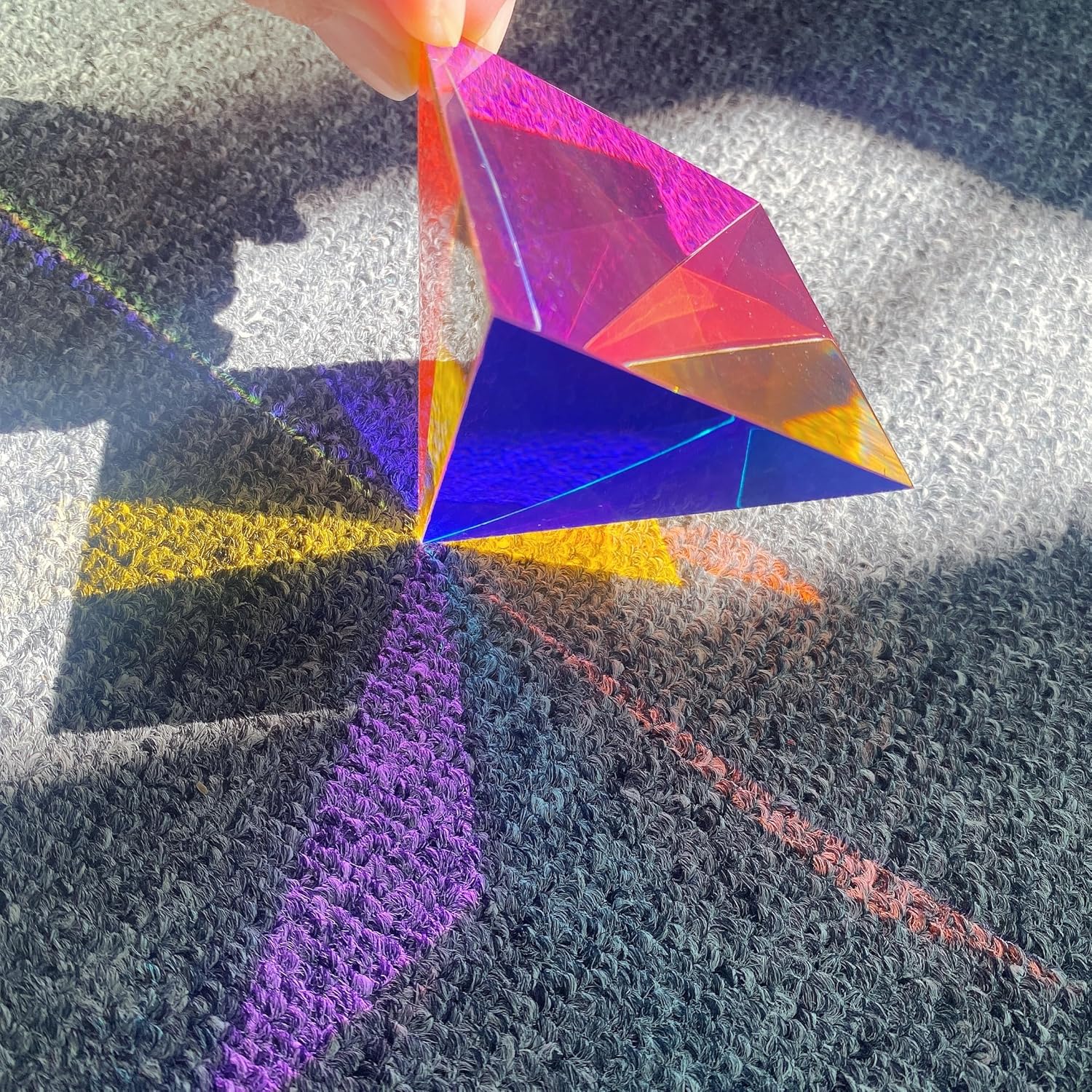 CMY Cube Original Pyramid (60mm),Crystal Sun Catcher Prism for Home or Office décor Gifts,Optical Color Cube - Image 2