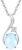 FANCIME 14K Solid White Gold Oval Gemstone Necklace with Diamond Pendant Gifts for Mom Women,16″+2″ Inches