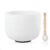 CVNC 432Hz 8 Inch A Note Third-eye Chakra Frosted Quartz Crystal Singing Bowl with Mallet and O-ring for Sound Healing Meditation