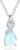 FANCIME 14K Solid White Gold Teardrop Pendant with Diamond Birthstone Necklace