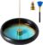 6 Inch Incense Holder with Ash Catcher,Handmade Crack Blue Glaze Ceramic Incense Burner Bowl with 9-Hole Design for Sticks,Cones,Coils Sage,Palo Santo – Perfect for Meditation,Yoga & Zen Home Décor