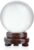 QFkris 150mm/6inch Clear Crystal Ball with Wooden Stand Fortune Teller Mystical Quartz Ball Photography Props FengShui Divination Spheres