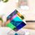 CMY Color Cube 2.36 inch with Stand – Cyan, Magenta & Yellow Subtractive Color Mixing,Crystal Sun Catcher Prism for Home or Desk Decor