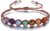 Jovivi 7 Chakras Healing Crystals Bracelet 6mm Natural Gemstone Round Stone Yoga Beads Bracelets Meditation Balance Adjustable Handmade Jewelry Gift for Womens Men